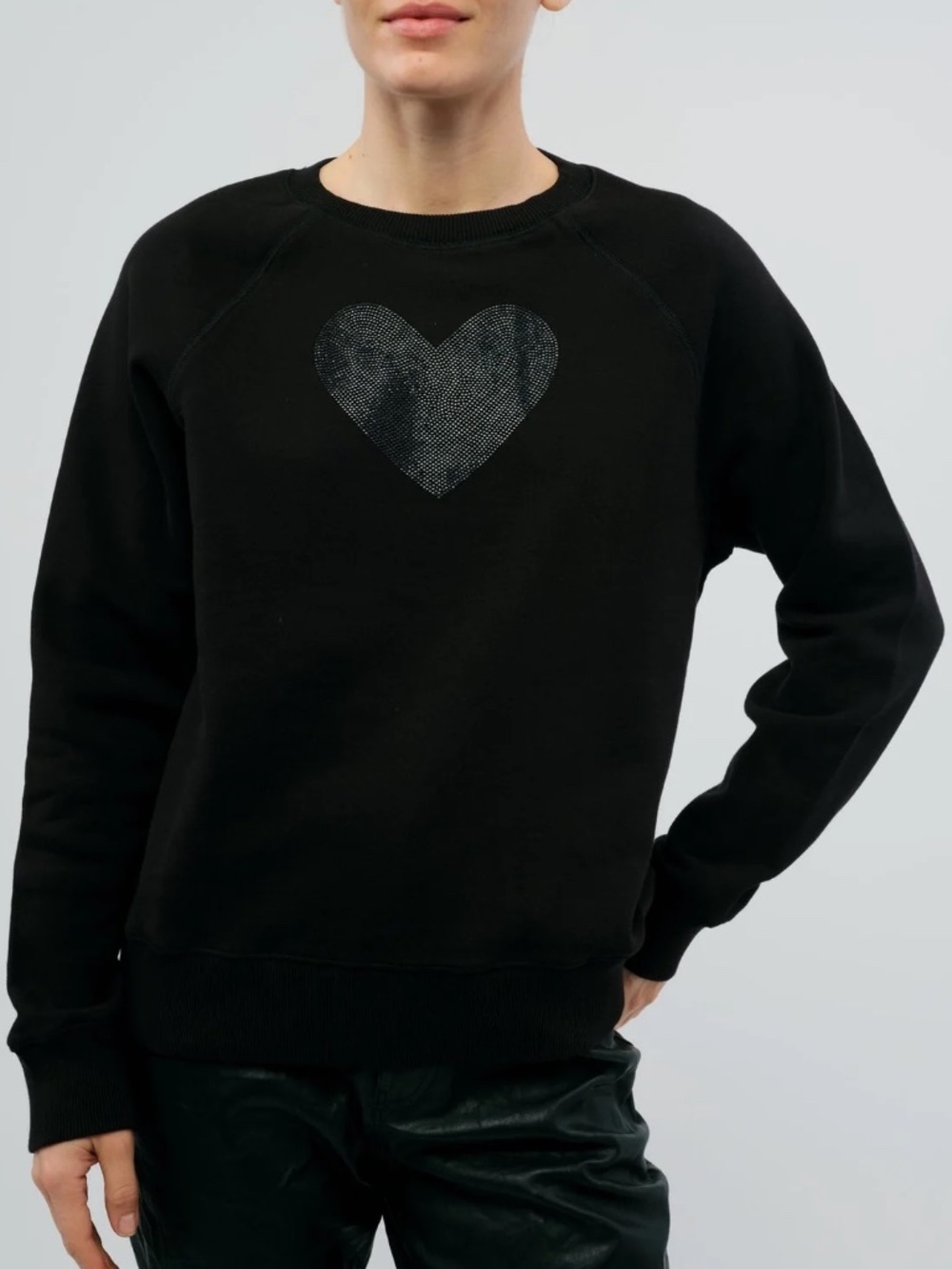Zadig & Voltaire┆M┆Upper Mo Heart Strass Sweatshirt┆Black┆438